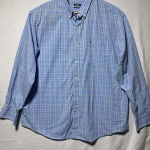 IZOD Men's Premium Essentials Plaid Button-Down Shirt XXL - Blue/White/Green 2XL